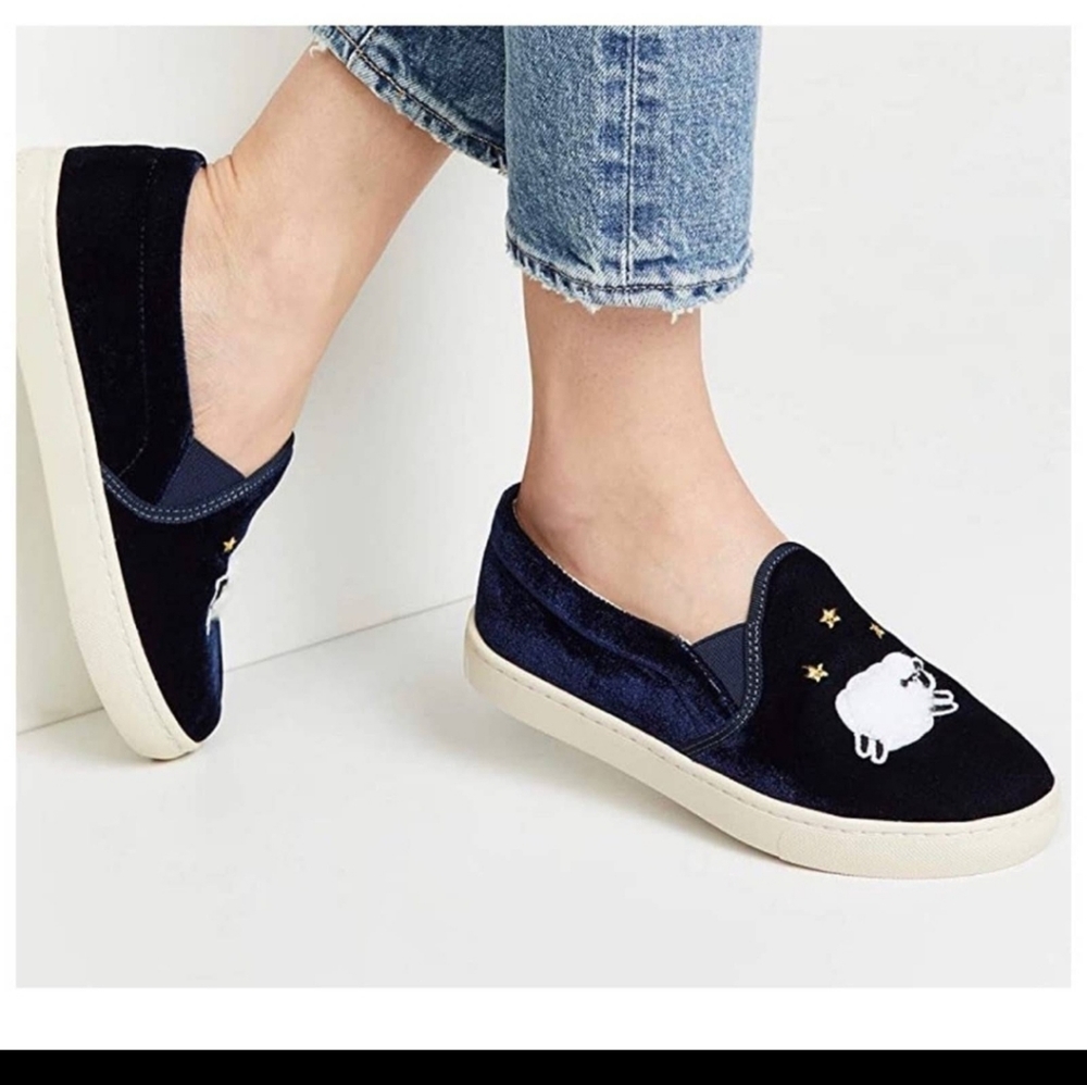 Soludos Blue Velvet Sheep Shoes Slip-on 8.5 - Picture 1 of 9